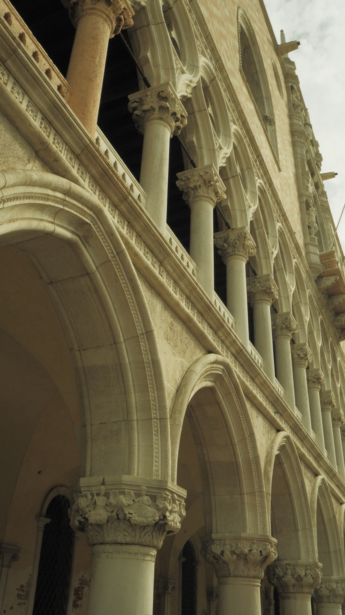 The carved arches and columns of a Venetian palace